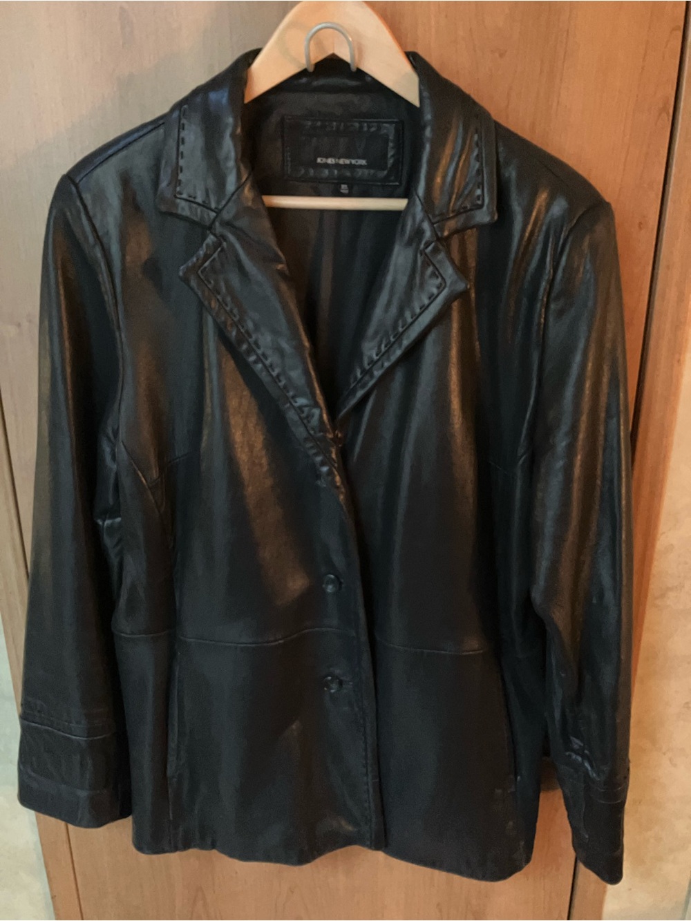 Black Genuine Soft Leather Vintage Jones New York XL Jacket/Blazer Oversized